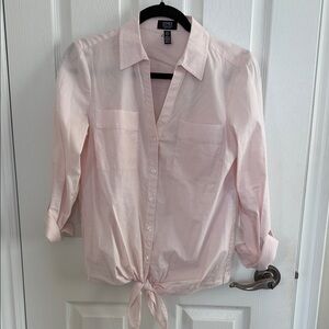 Jones New York Soft Pink Striped Blouse